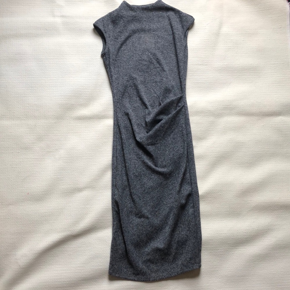 Grey business casual dress, midi, knee length